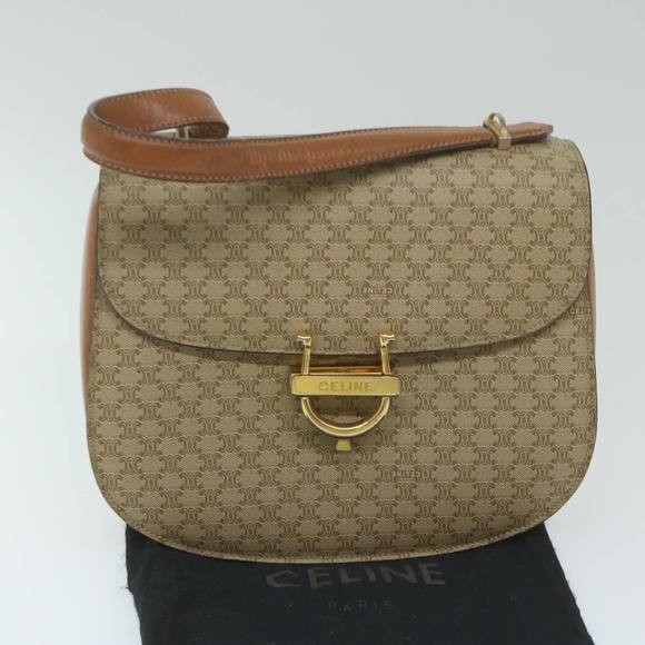 CELINE Macadam Canvas Hand Bag Beige Auth bs11411 - Picture 12 of 16